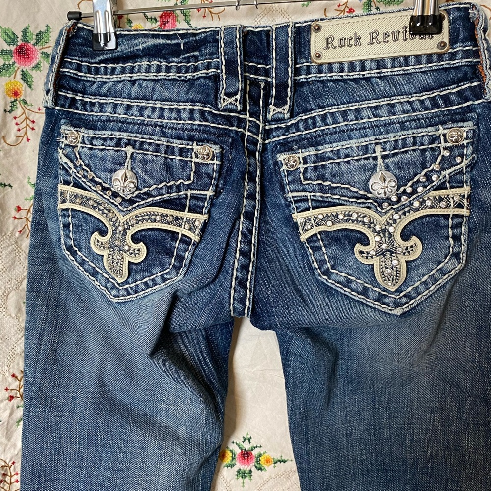 Y2K ROCK REVIVAL MCBLING LOW RISE JEANS - Picture 5 of 10